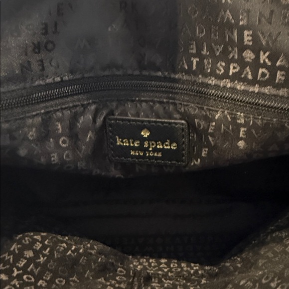 Kate Spade Black Handbag with Cream Bow Tan Designer tote purse bag classy - Picture 7 of 11